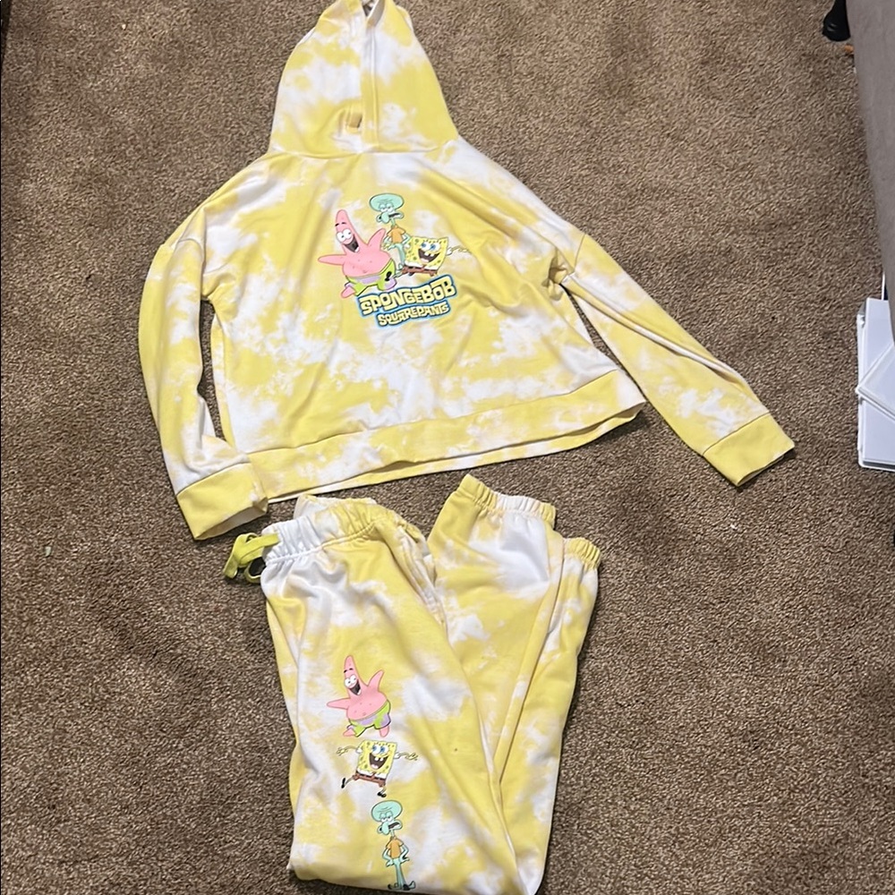Spongebob Tie-Dye Hoodie and Joggers Set